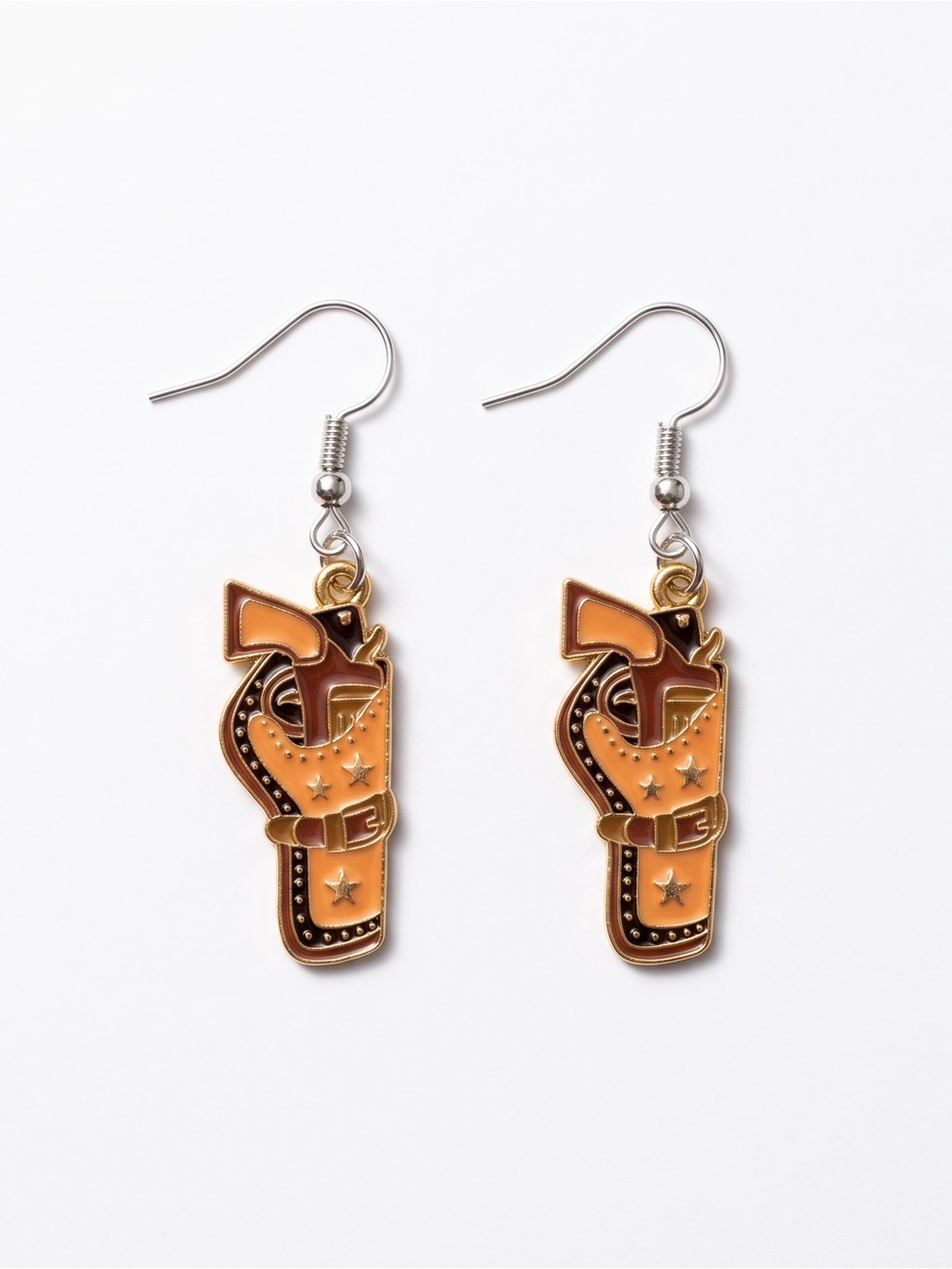 ‘Stick Em Up’ western cowgirl rodeo novelty earrings